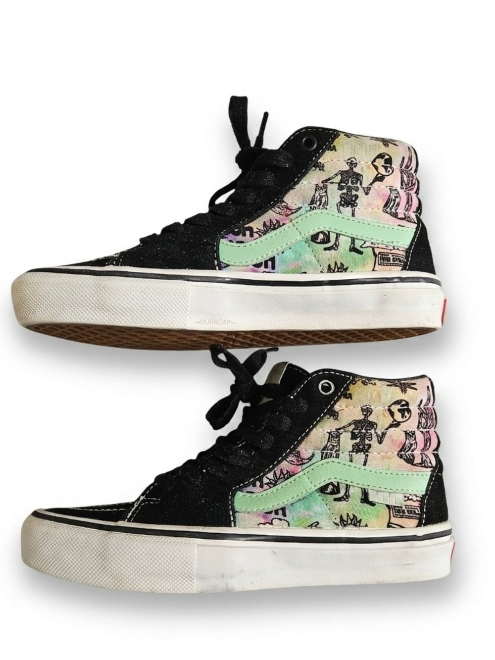 Vans Skate Sk8-Hi Shroom Doom High Tops Black Tie Dye Men 5 Women 6.5